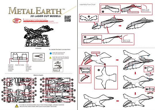 Instruction of UNSC Pelican | Metal Earth Halo