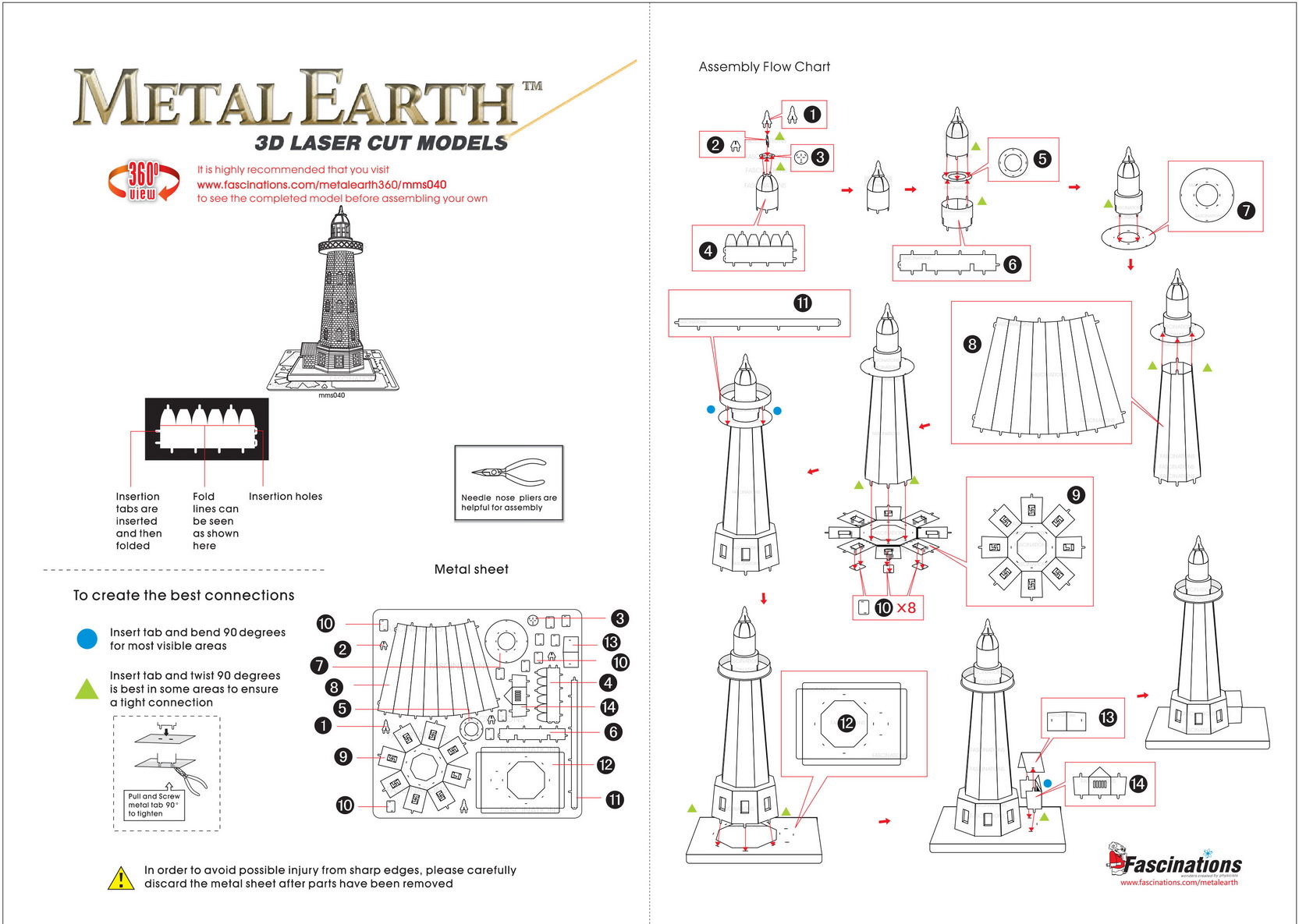 Instruction of Lighthouse | Metal Earth Miscellaneous