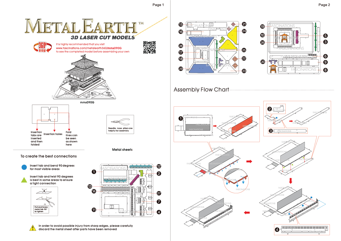 Instruction of Gold KinKaKu-Ji | Metal Earth Architecture