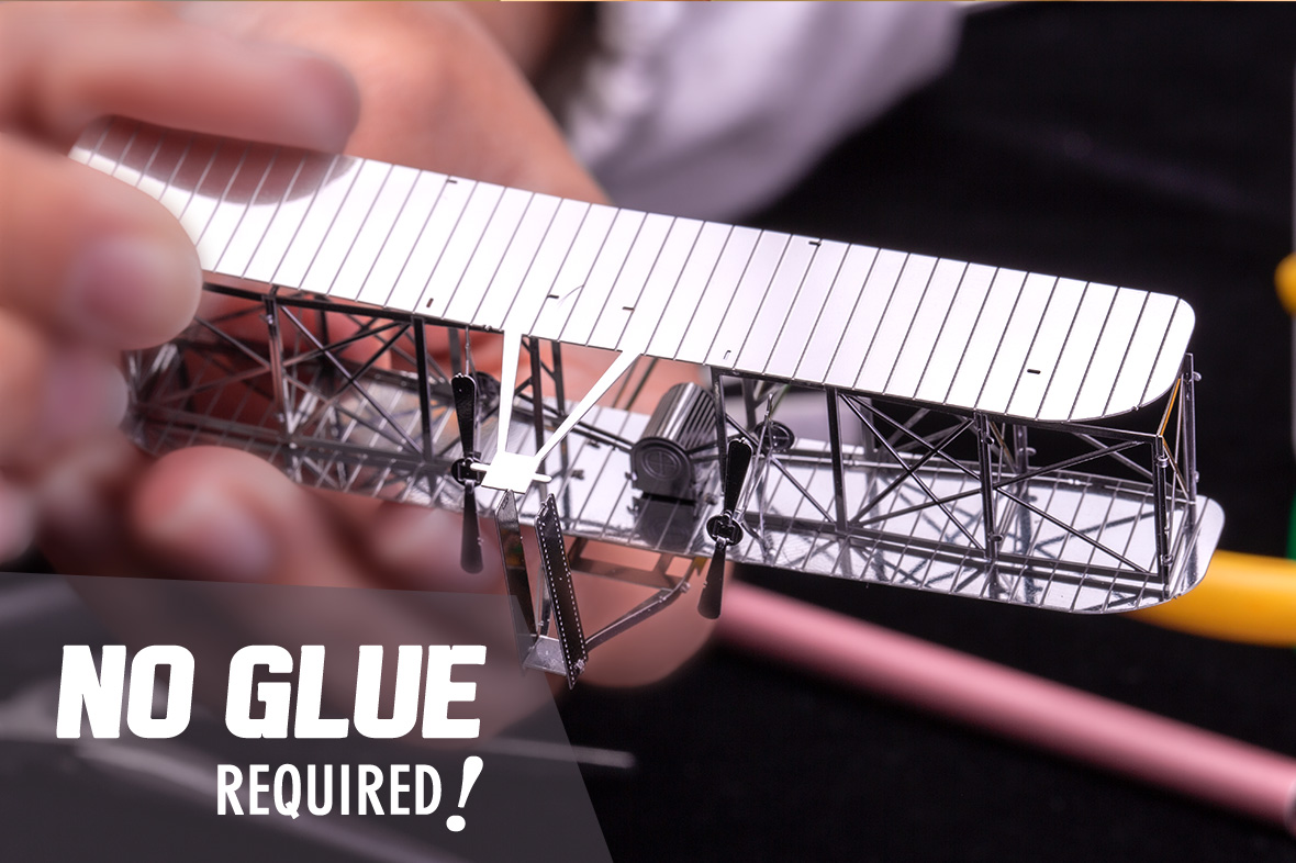 Metal Earth Wright Brother Airplane 3D Model Kit - Innovatoys | Metal ...