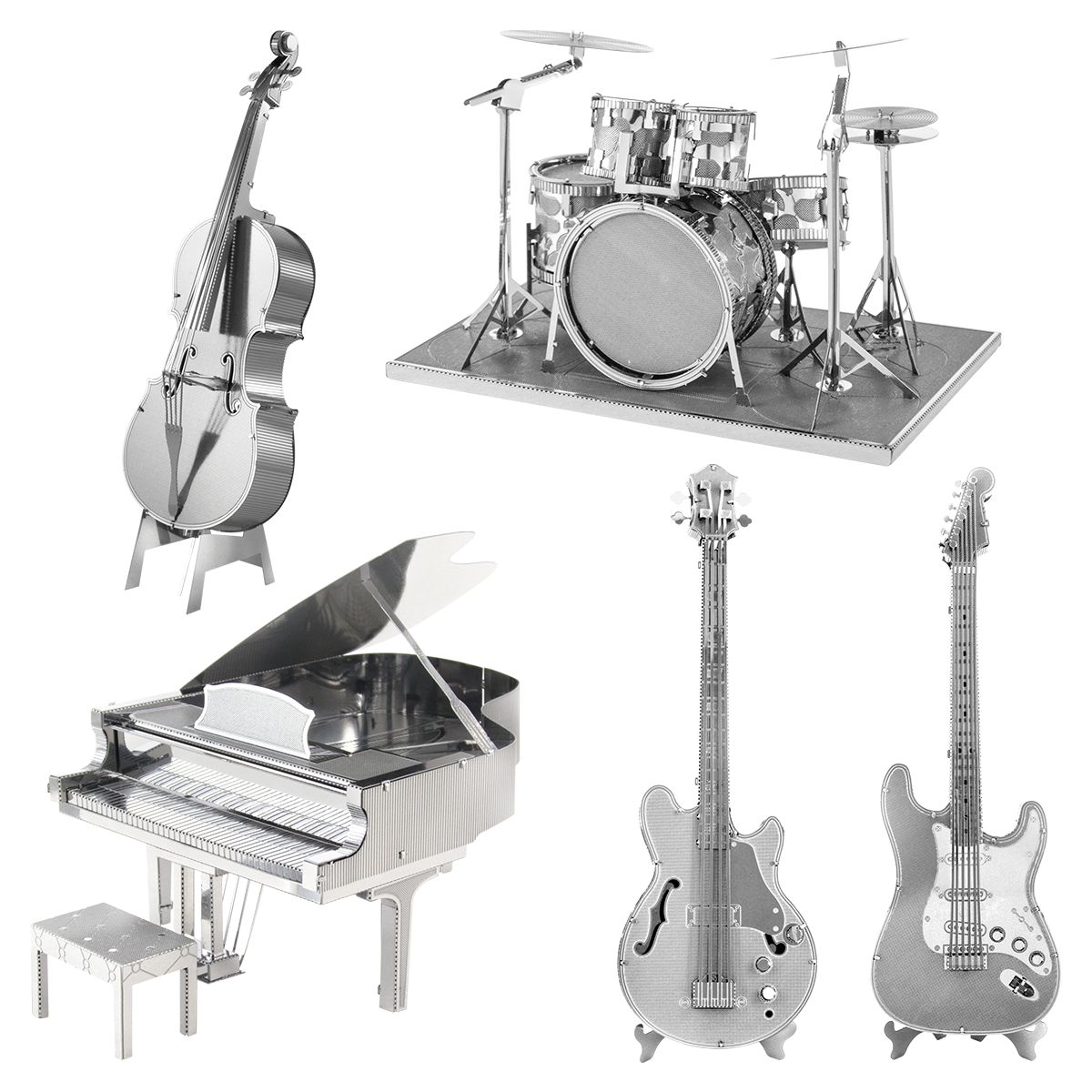 3D Steel Cut Model NEW Fascinations Metal Earth Musical Drum Set 