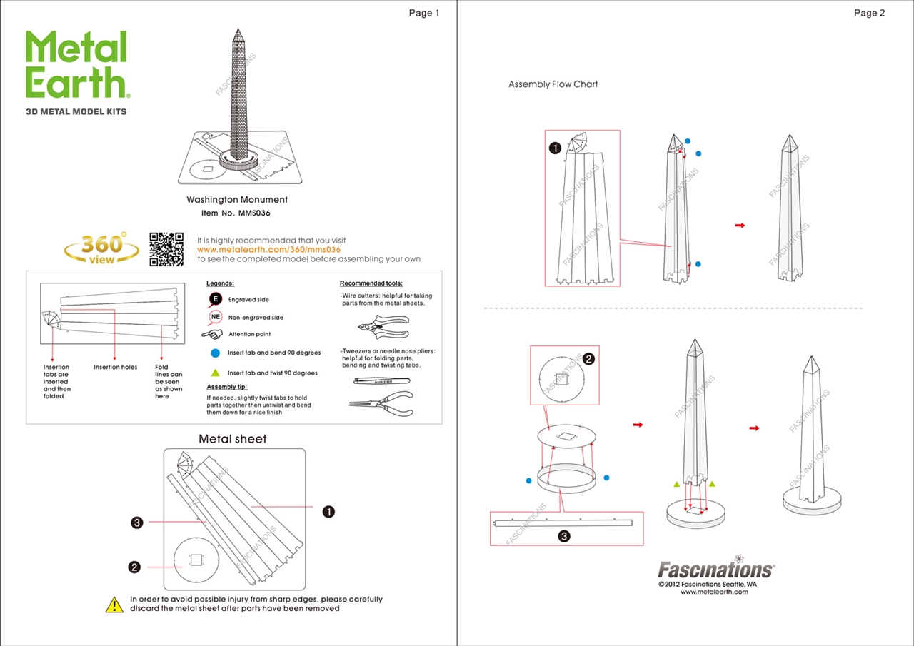 instruction sheet MMS036 - Washington Monument