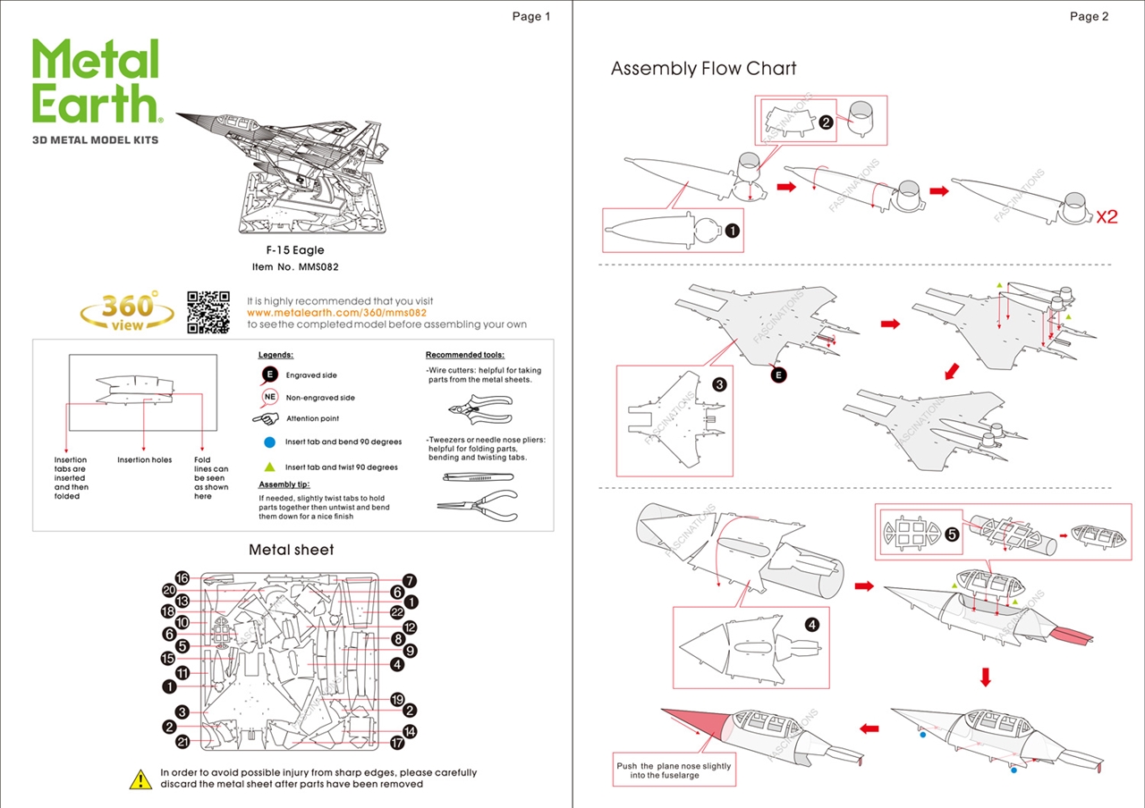 instruction sheet MMS082 - F-15 Eagle 