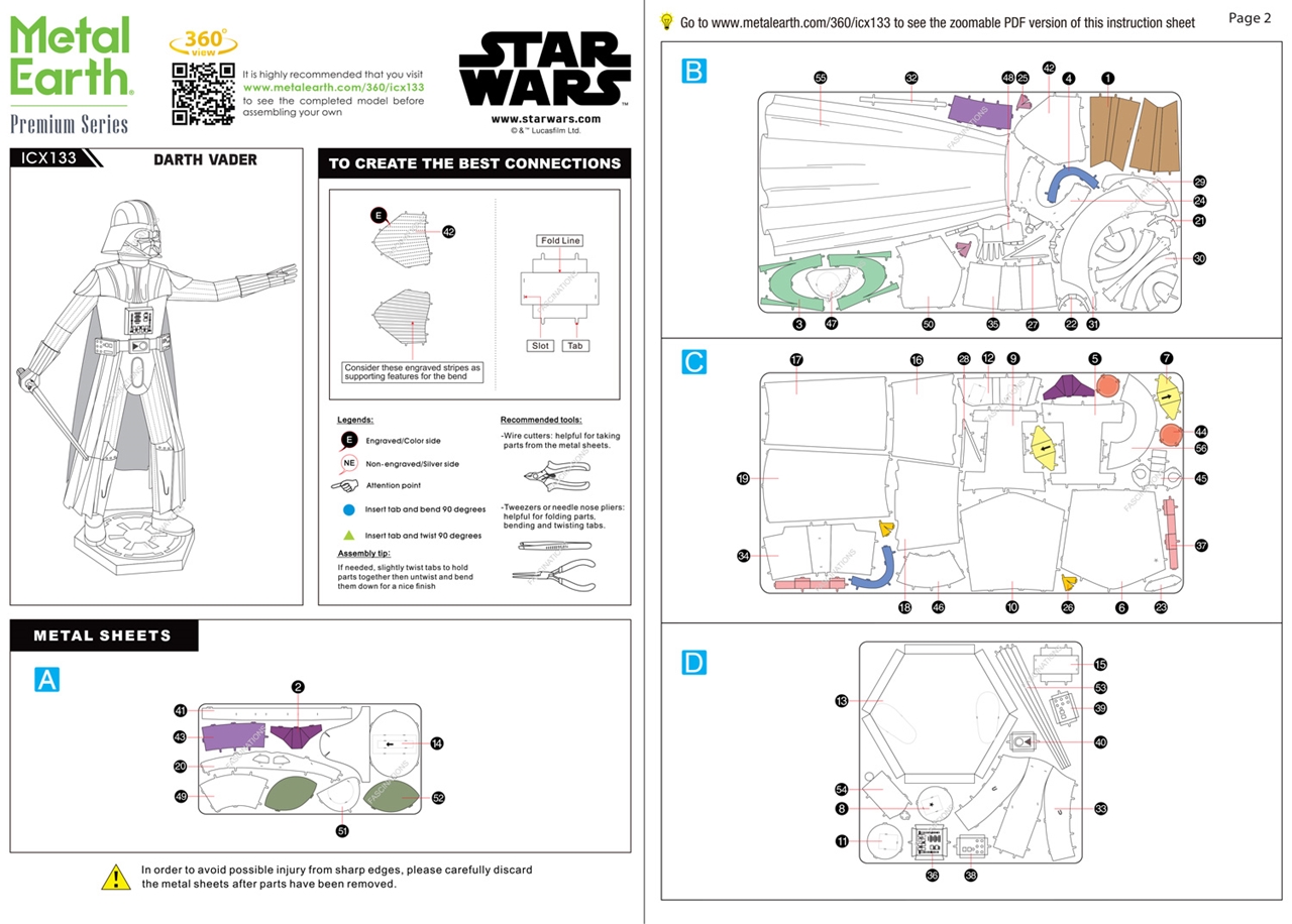 instruction sheet ICX133 - Darth Vader