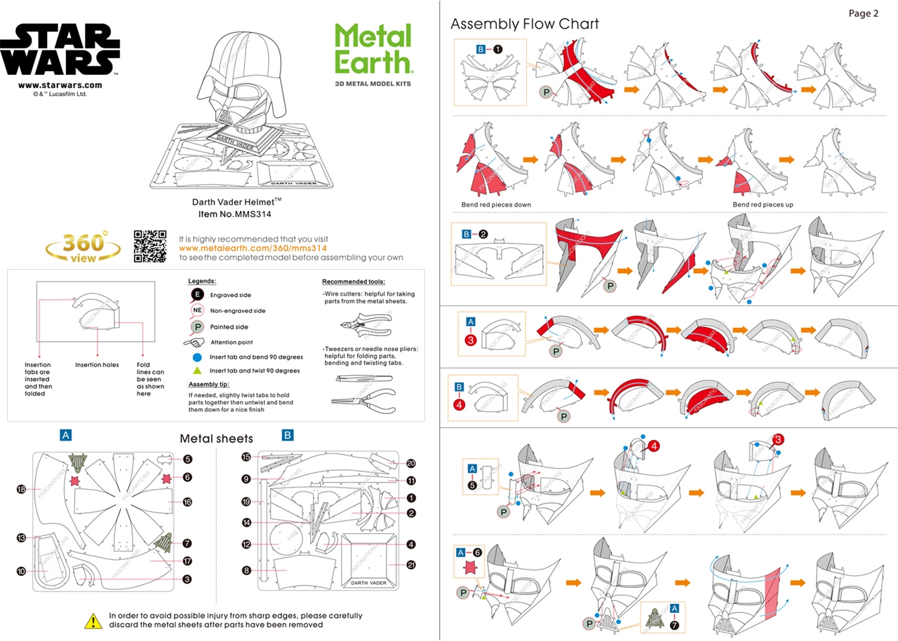 instruction sheet MMS314 - Darth Vader Helmet 