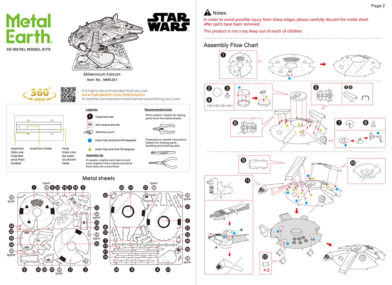 instruction sheet MMS251 - Star Wars - Millennium Falcon
