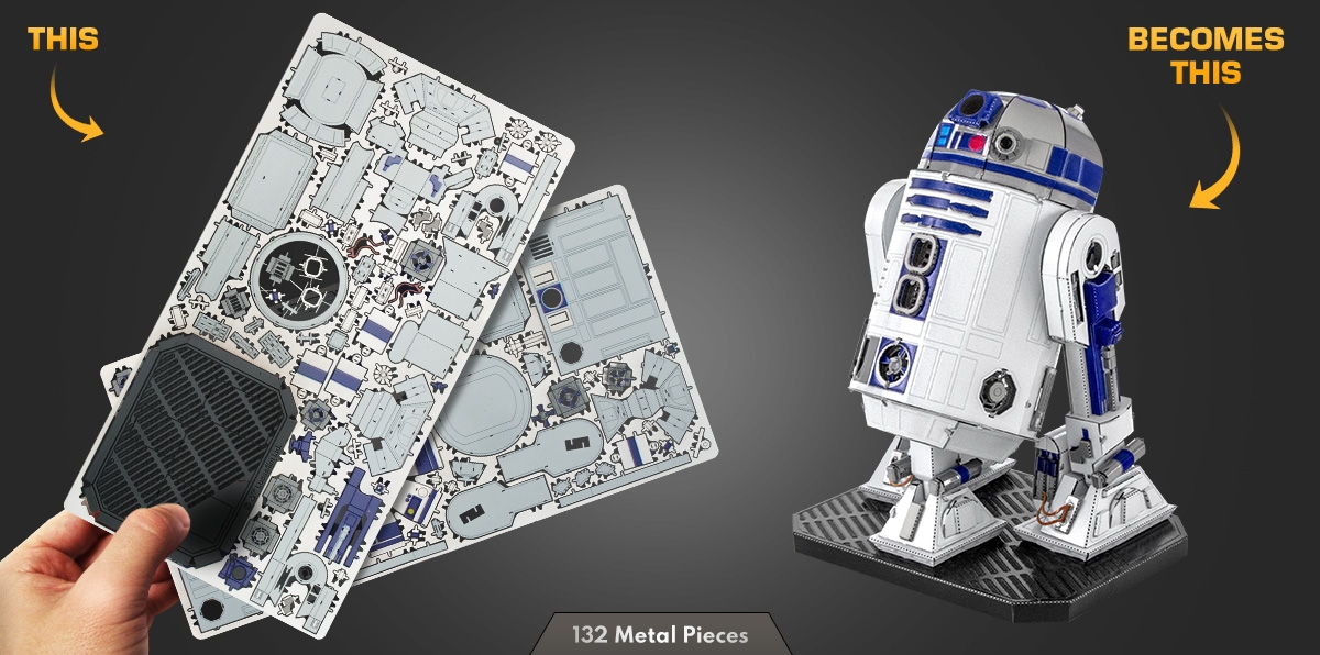 Fascinations Metal Earth ICONX Premium Series Star Wars R2-D2 ICX131 Color Model