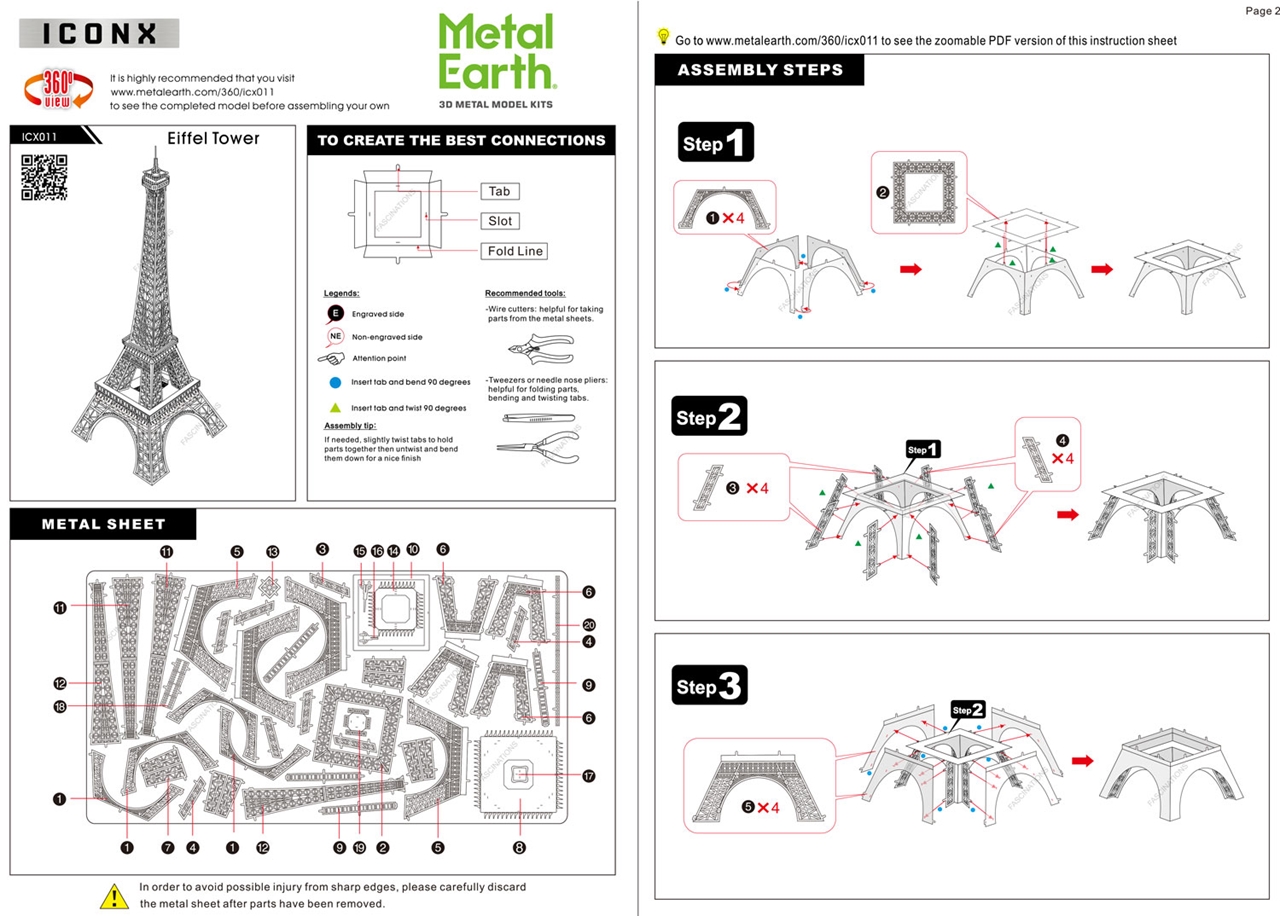 instruction sheet ICX011 - Premium Series Eiffel Tower  