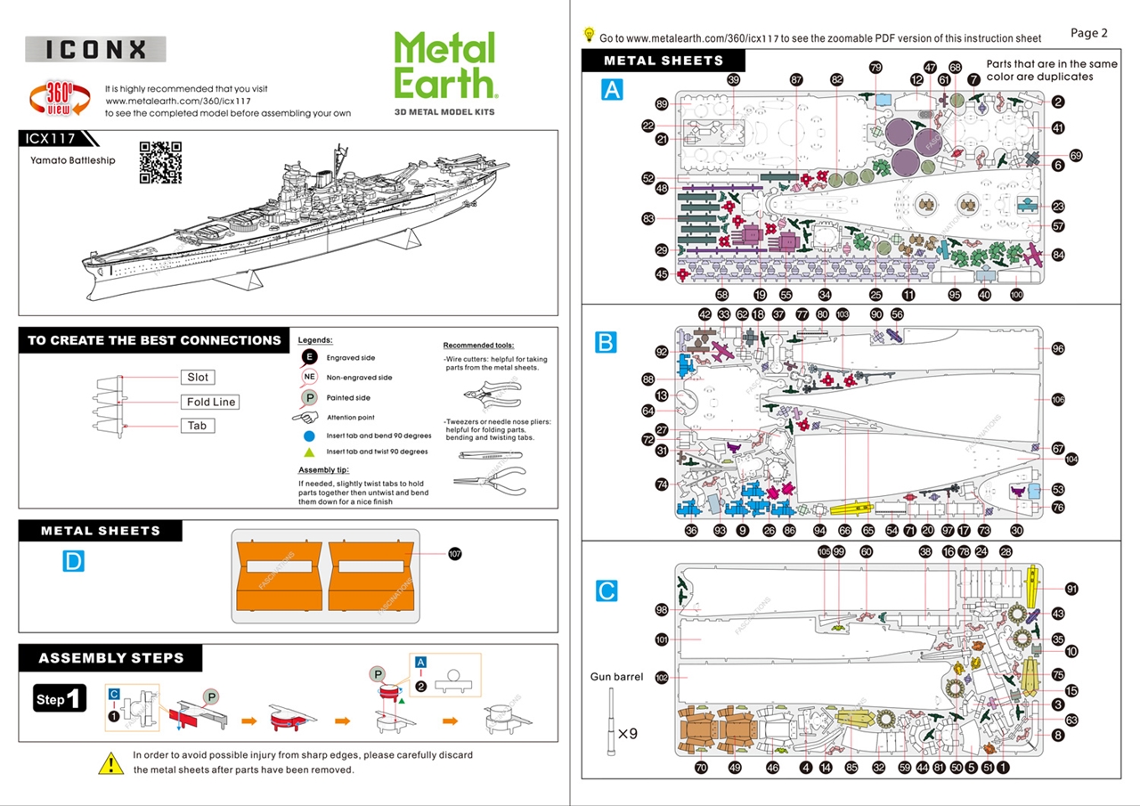 instruction sheet ICX117 - Premium Series Yamato Battleship 