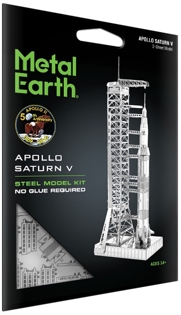 3D Steel Model Kit Apollo Saturn V with Gantry Fascinations Metal Earth 