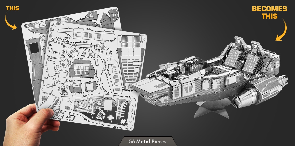 Star Wars first order Snowspeeder 3d Puzzle metallo modello LASER CUT KIT 