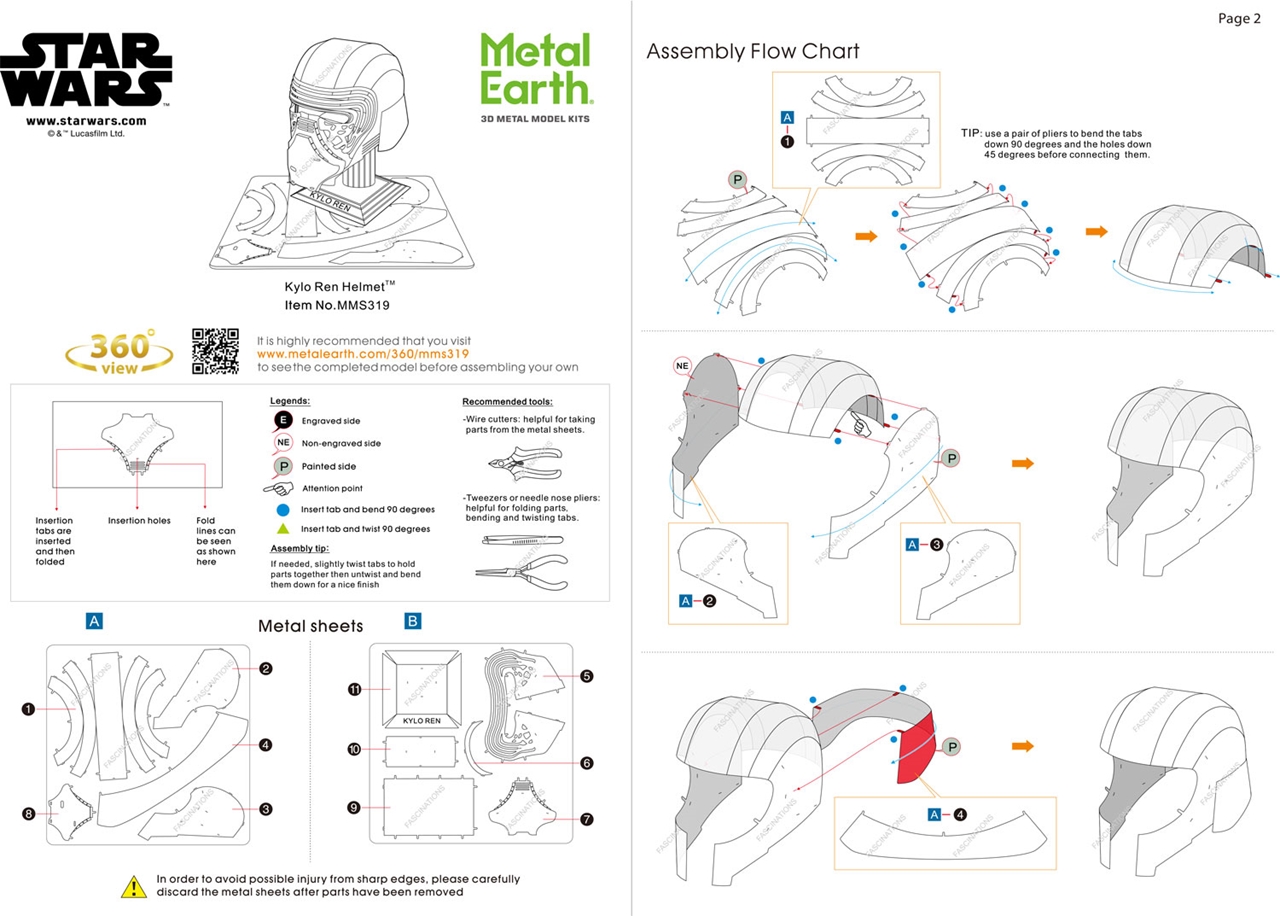 instruction sheet MMS319  - Kylo Ren Helmet 
