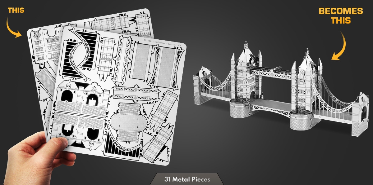 Fascinations Metal Earth London Tower Bridge Laser Cut 3D Model 