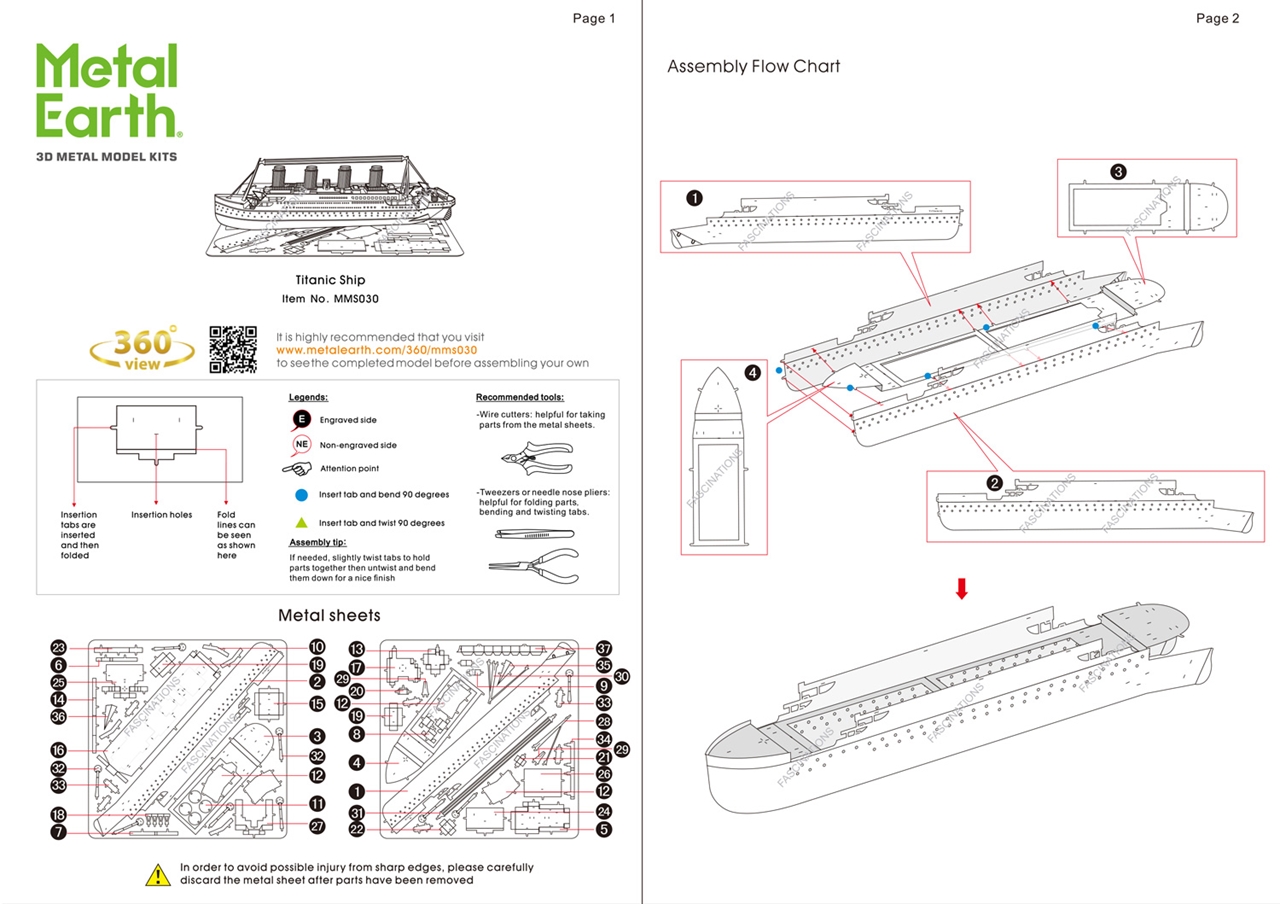 instruction sheet MMS030 - Titanic 