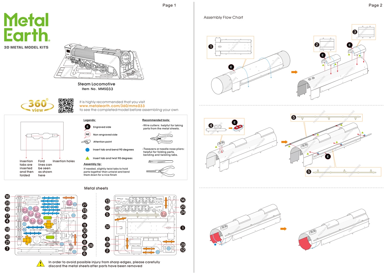 instruction sheet MMS033 - Steam Locomotive 
