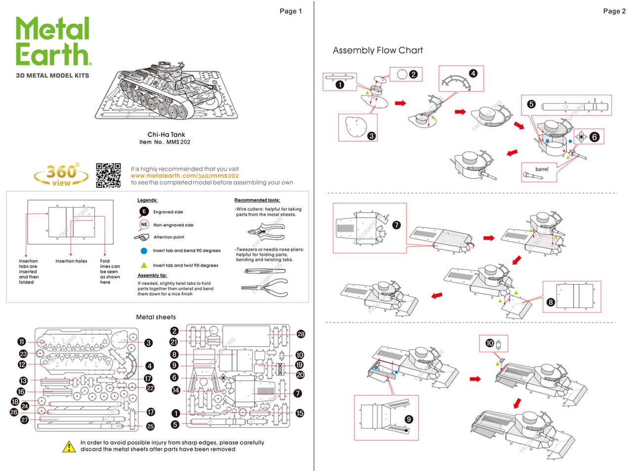 instruction sheet MMS202 - Chi Ha Tank  