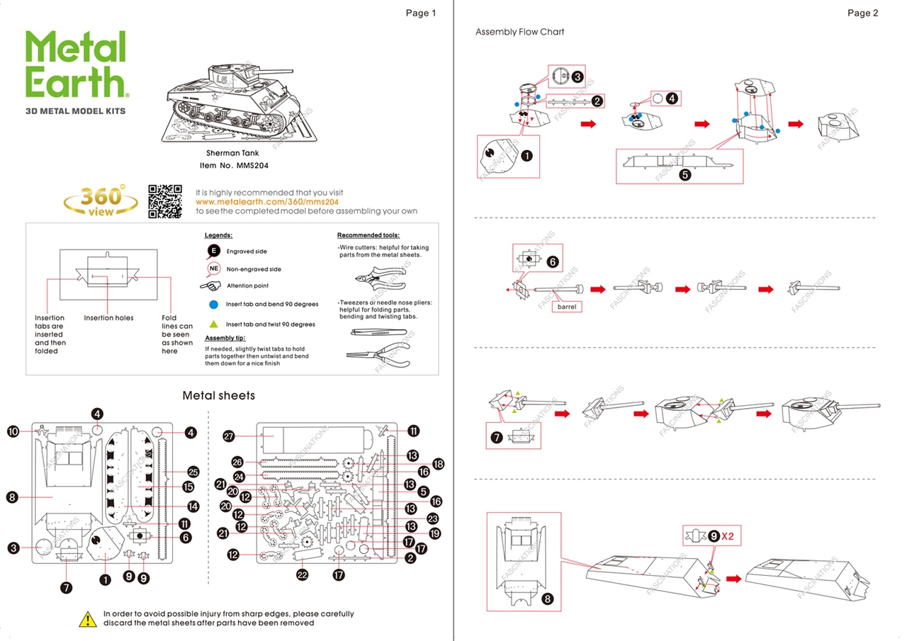 instruction sheet MMS204 - Sherman Tank