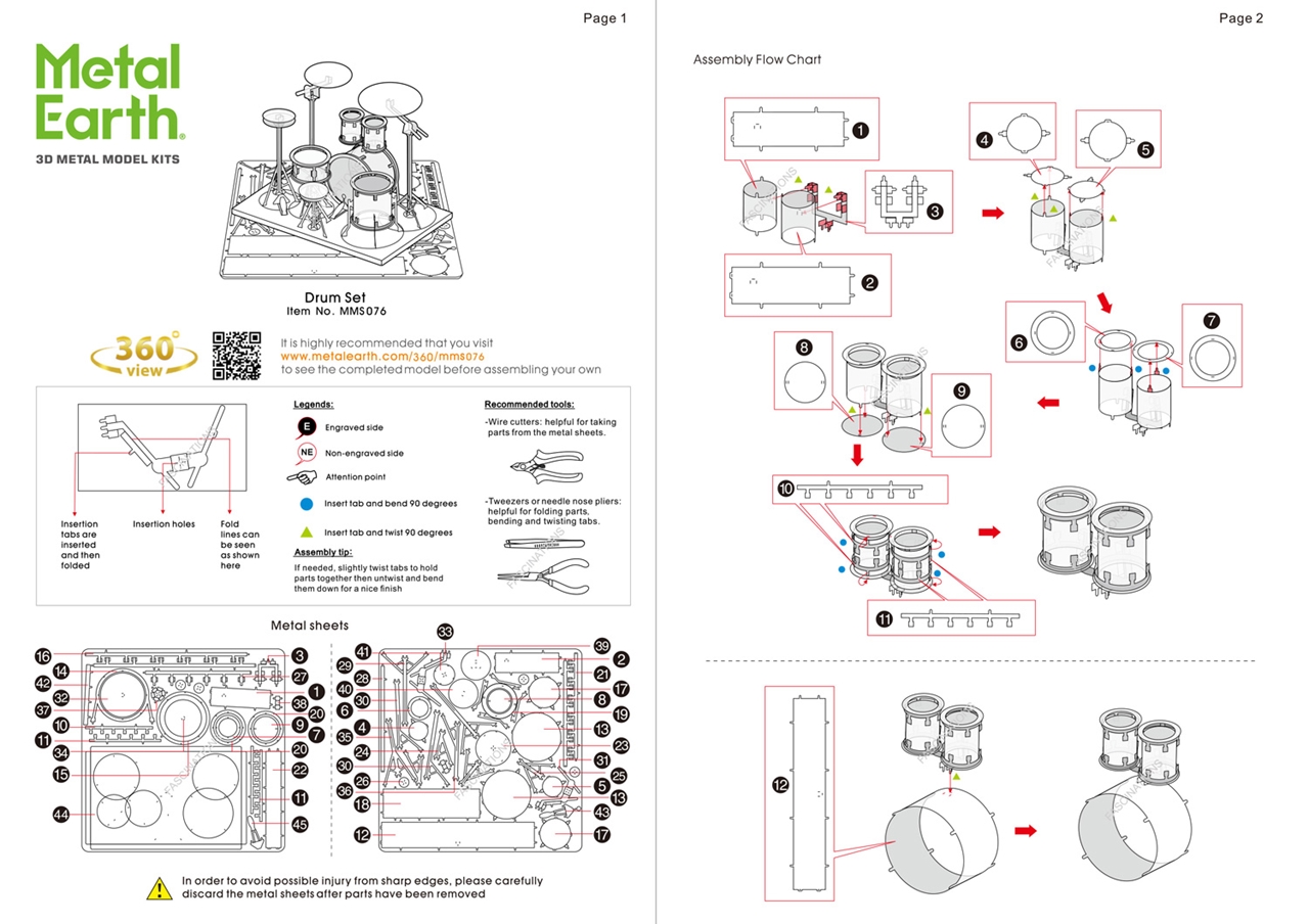instruction sheet MMS076 - Drum Set  