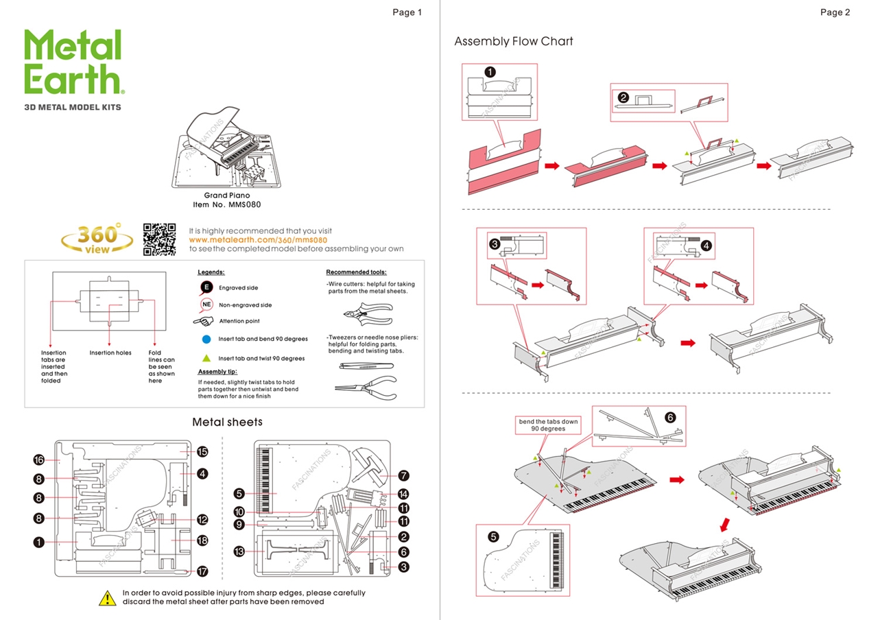 instruction sheet MMS080 - Grand Piano  