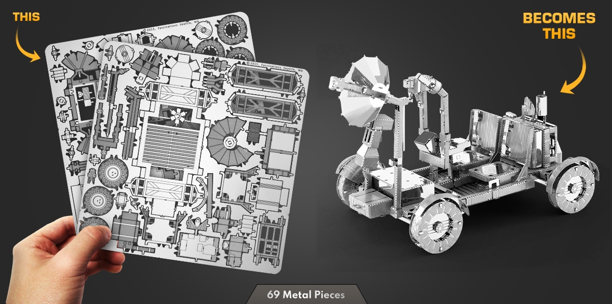 Fascinations Metal Earth Apollo Lunar Rover 3d Miniature Space Vehicle Model for sale online 