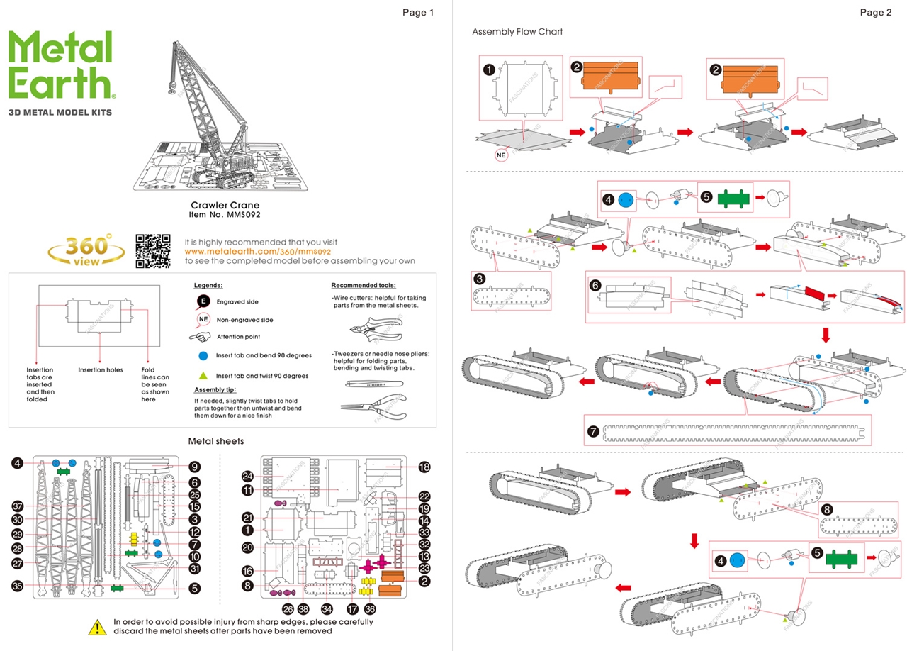 instruction sheet MMS092 - Crawler Crane 