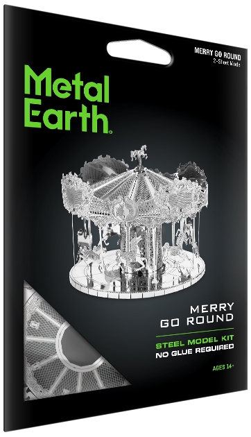 Set of 2 Fascinations 3D Metal Earth Merry Go Round & Ferris Wheel Model Kits 