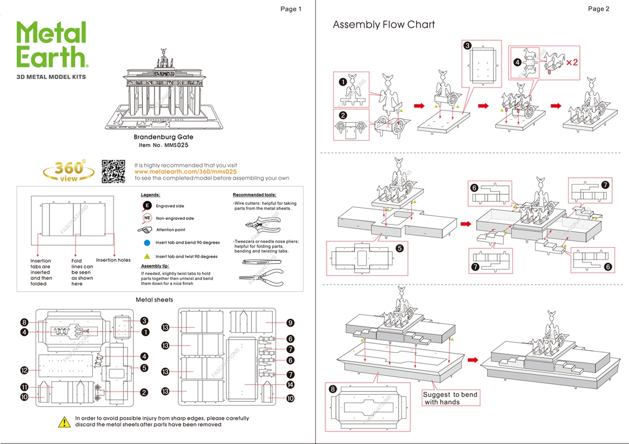 instruction sheet MMS025 - Brandenburg Gate 