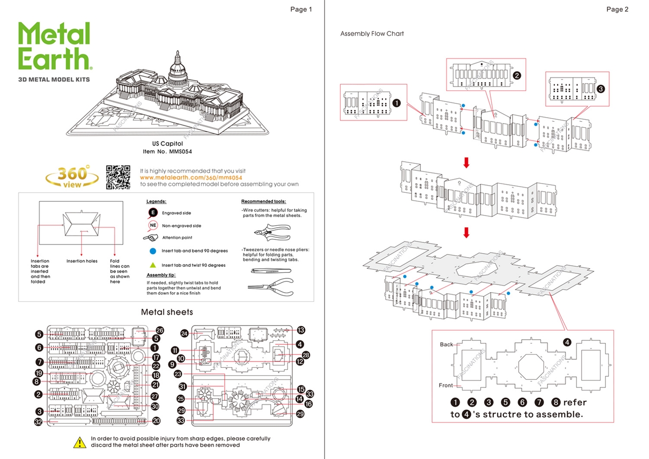 instruction sheet MMS054 - US Capitol