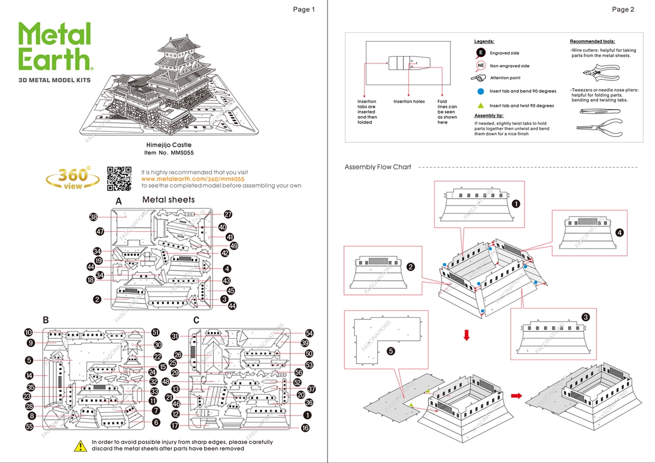 instruction sheet MMS055 - Himeji Castle 