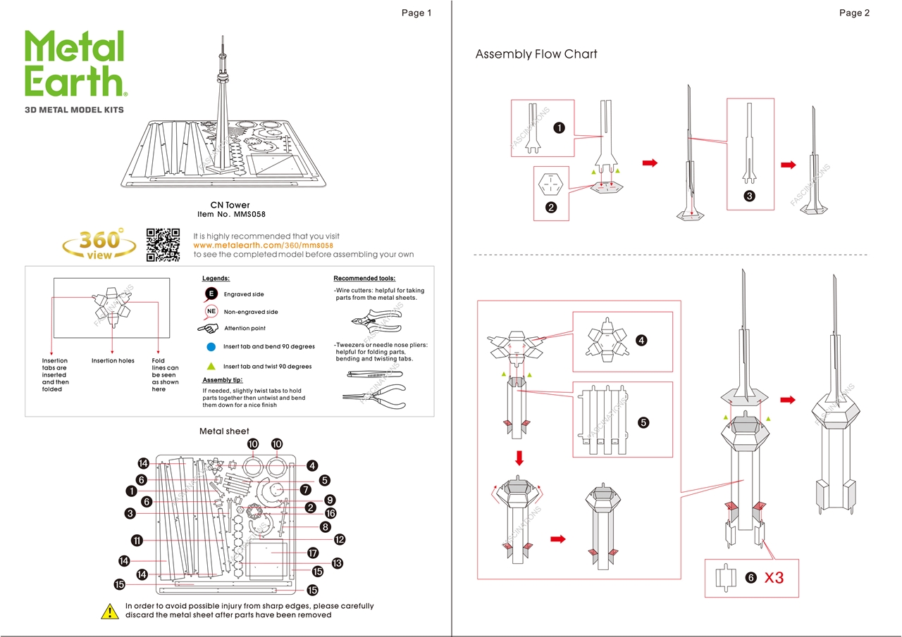 instruction sheet MMS058 - CN Tower 