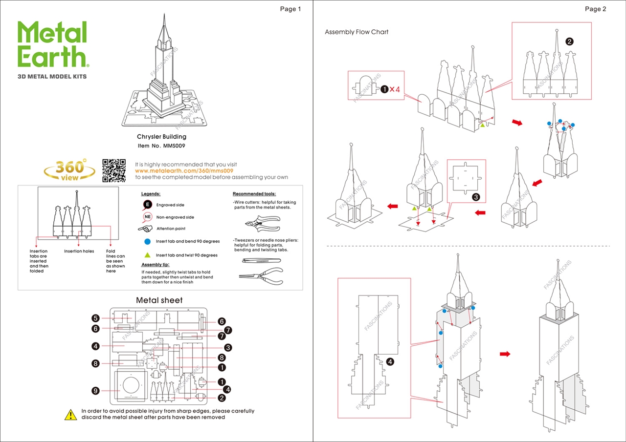 instruction sheet MMS009 - Chrysler Building