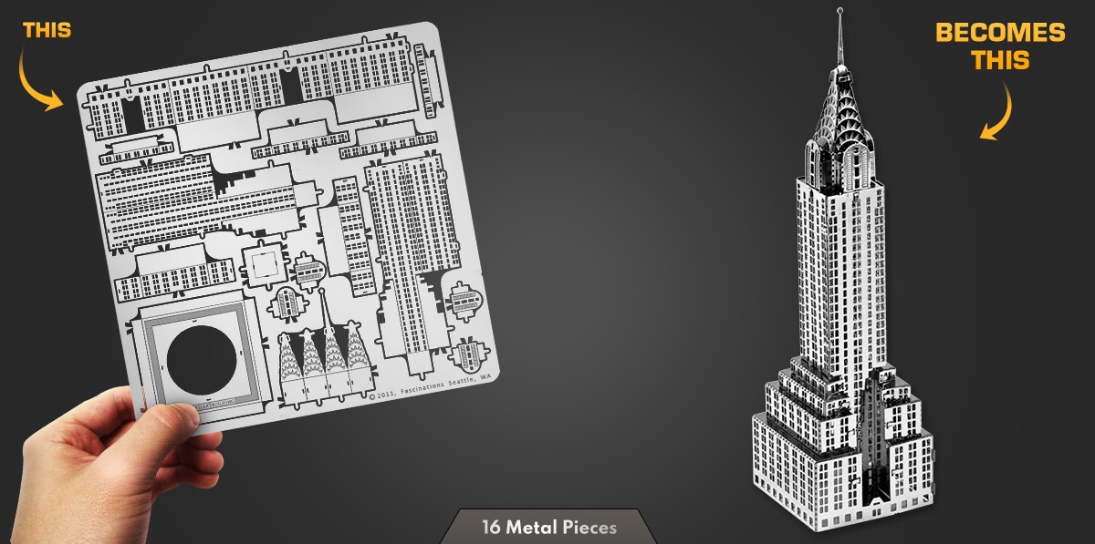 Chrysler Building New york usa 3d puzzle métal modèle laser cut en KIT NEUF 