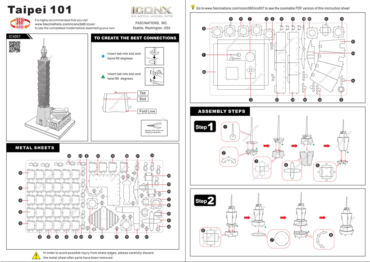 instruction sheet ICX007 - Premium Series Taipei 101  