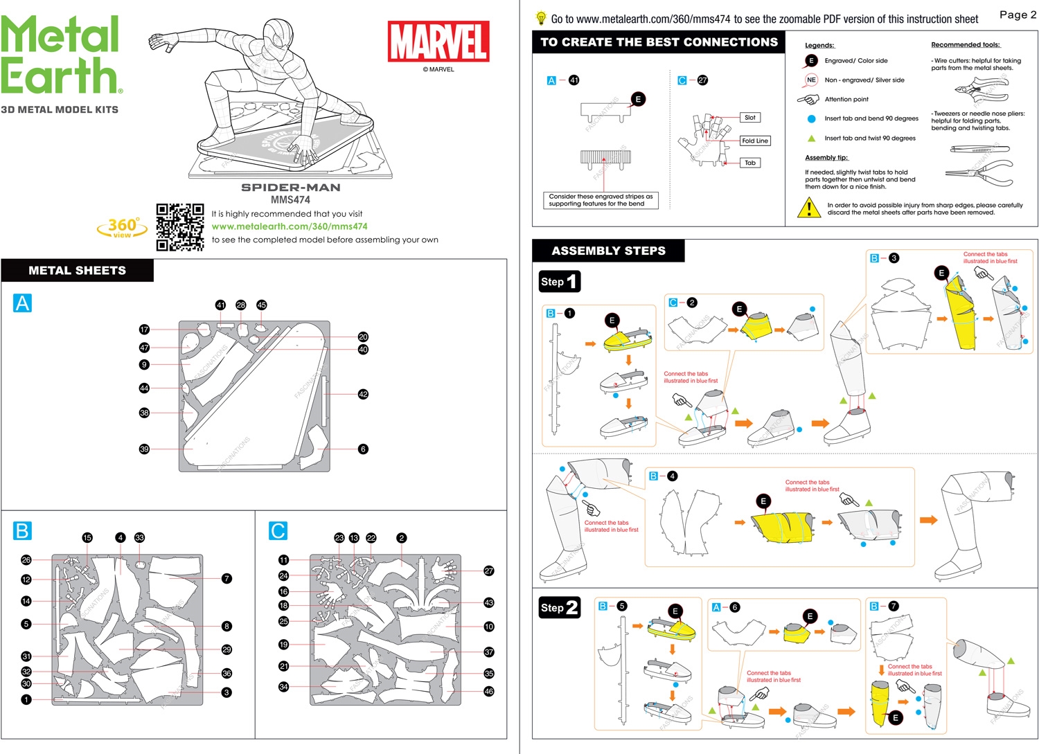instruction sheet MMS474 - Spider-Man