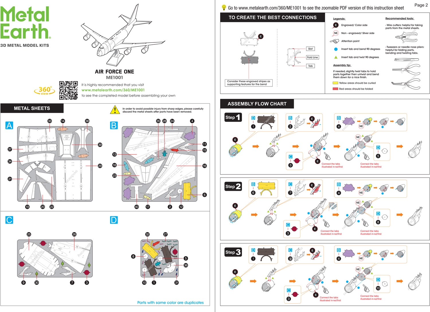instruction sheet ME1001 - Air Force One