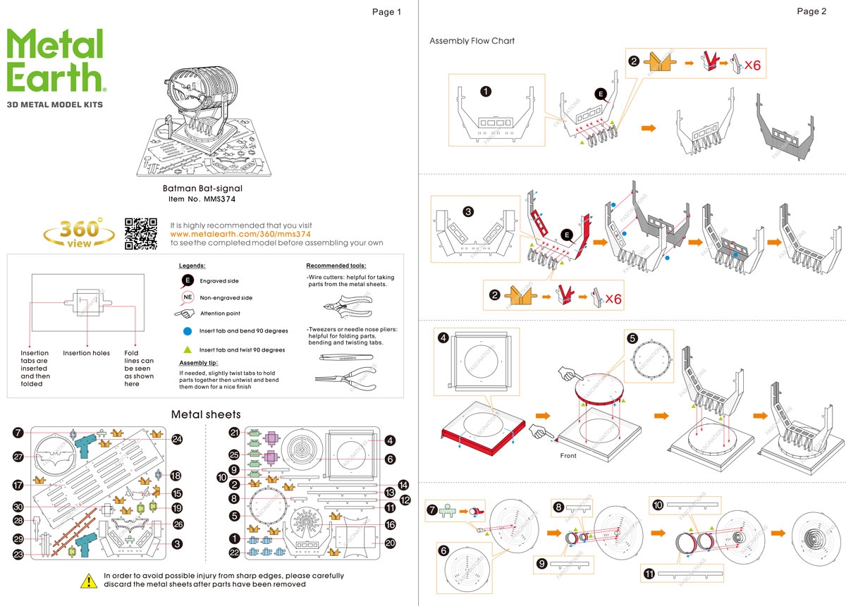 instruction sheet MMS374 - Bat-Signal™
