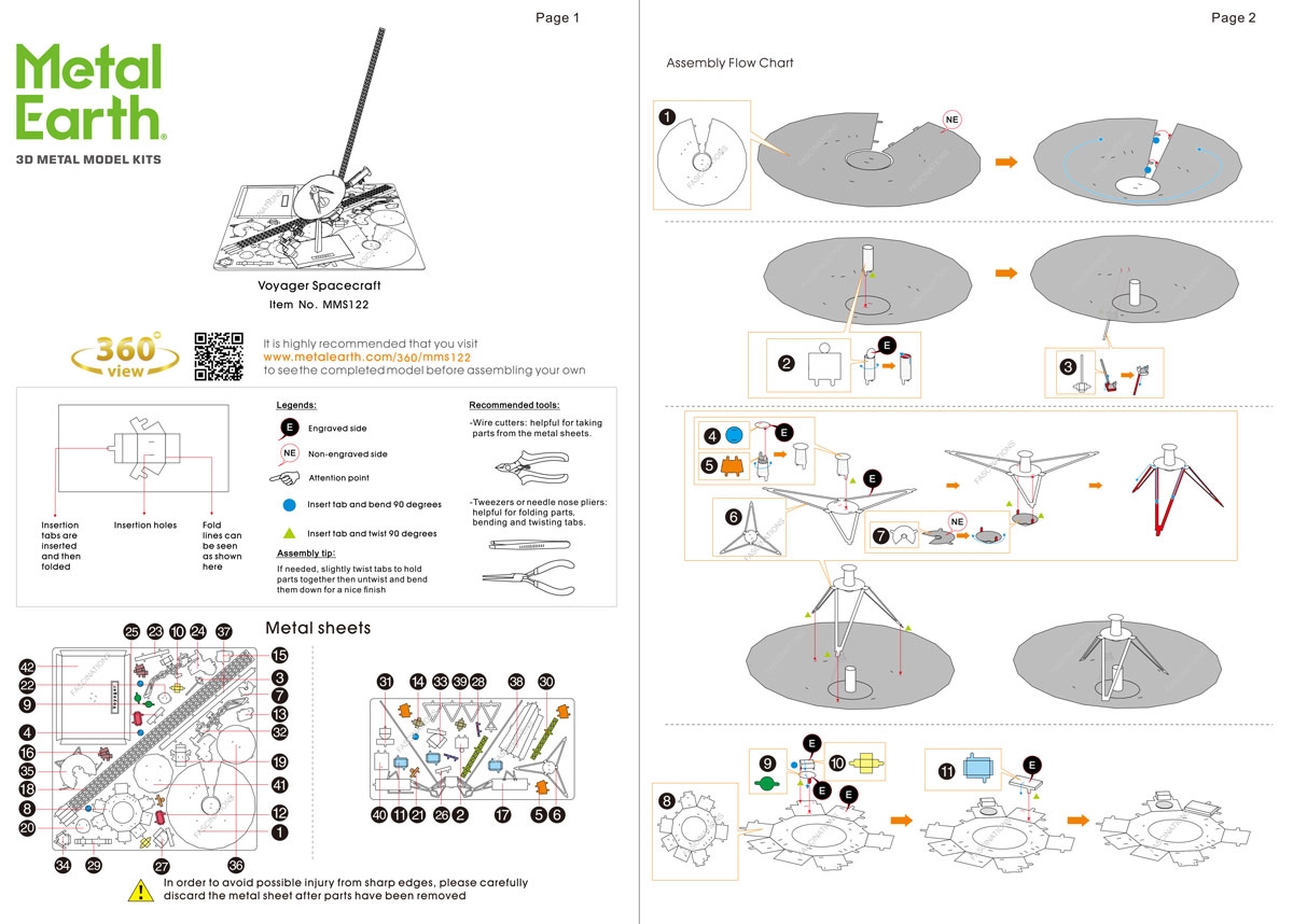 instruction sheet MMS122 - Voyager
