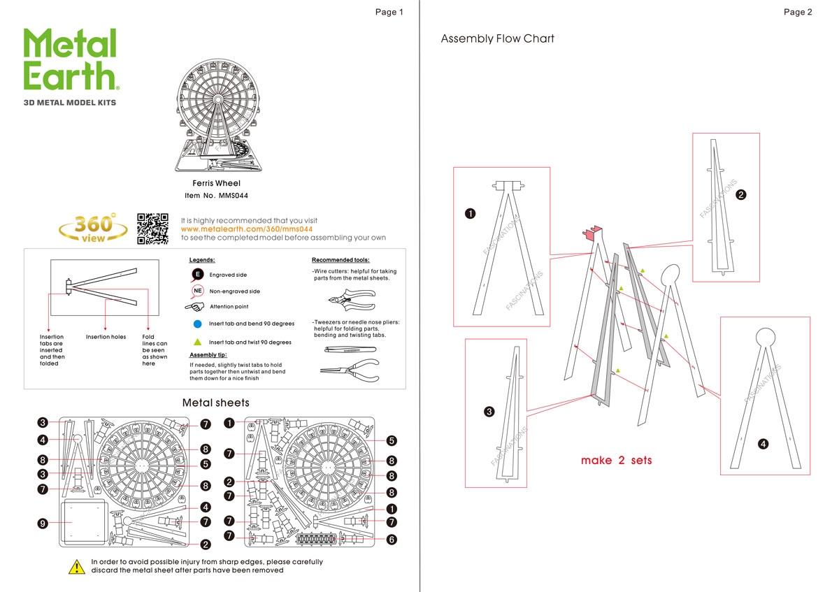 instruction sheet MMS044 - Ferris Wheel 