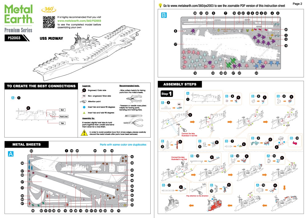 instruction sheet PS2003 - USS Midway