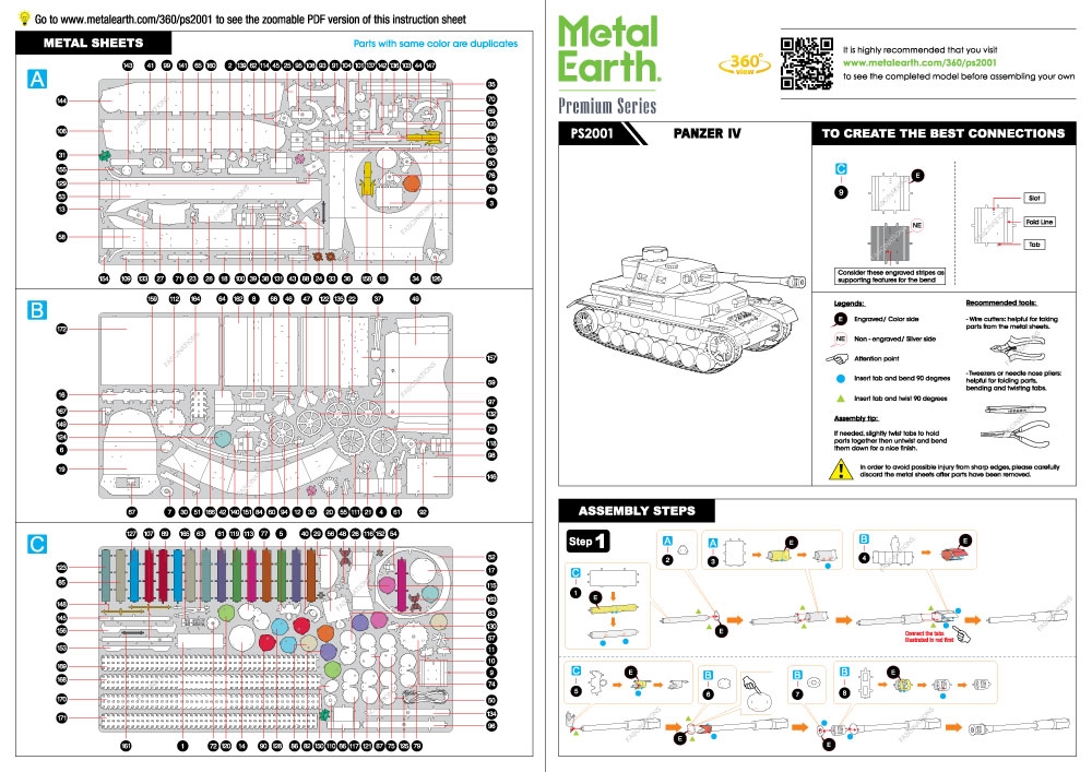 instruction sheet PS2001 - Panzer IV