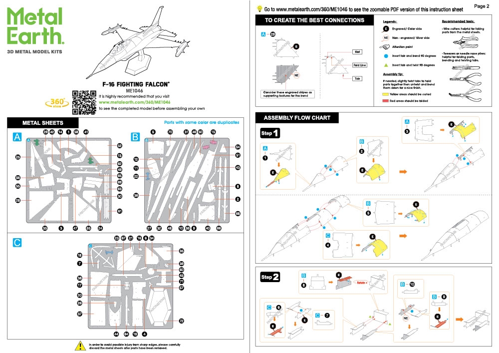 instruction sheet ME1046N - F-16 Fighting Falcon® Royal Netherlands Air Force