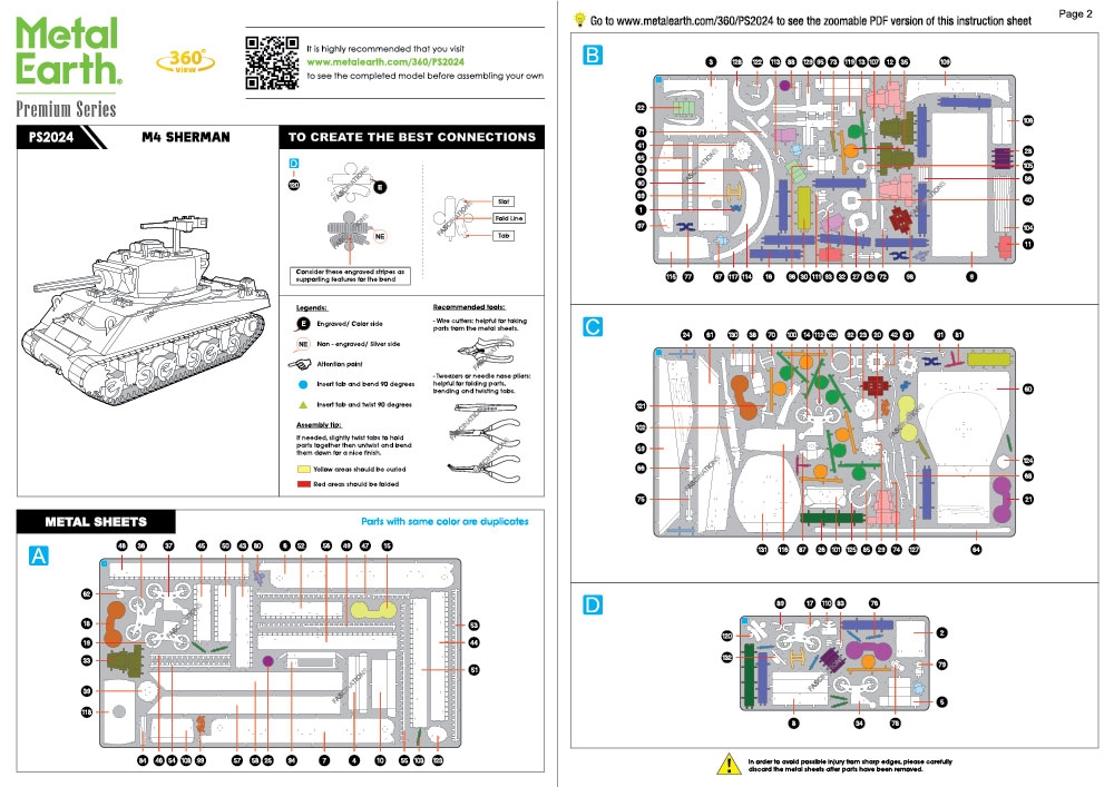 instruction sheet PS2024 - M4 Sherman