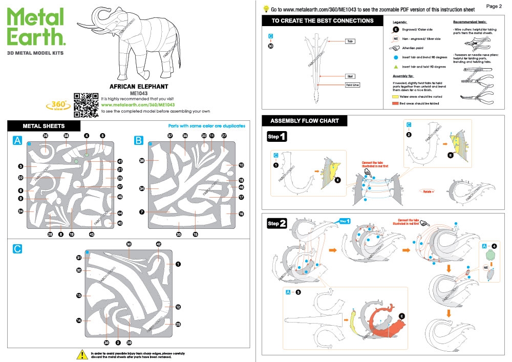 instruction sheet ME1043 - African Elephant