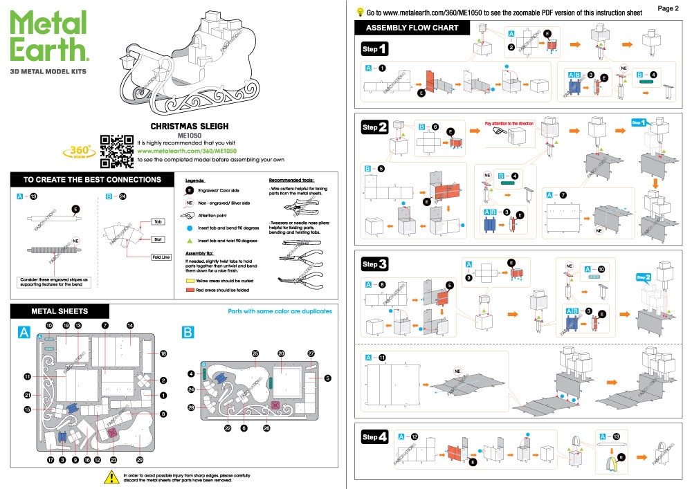 instruction sheet ME1050 - Christmas Sleigh