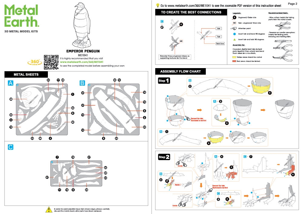 instruction sheet ME1041 - Emperor Penguin