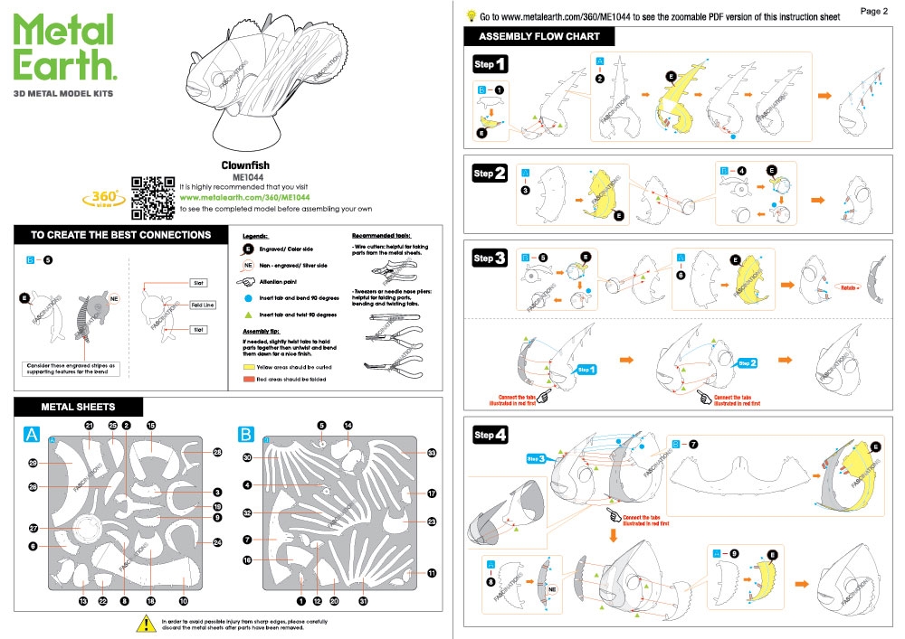 instruction sheet ME1044 - Clownfish