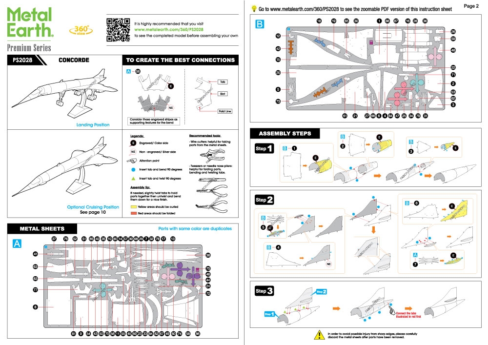 instruction sheet PS2028 - Concorde