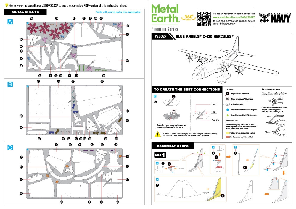 instruction sheet PS2027 - Blue Angels® C-130 Hercules®