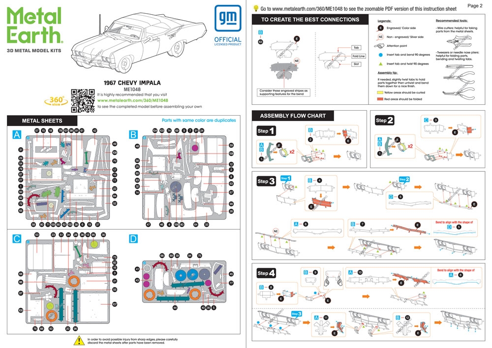 instruction sheet ME1048 - 1967 Chevy Impala