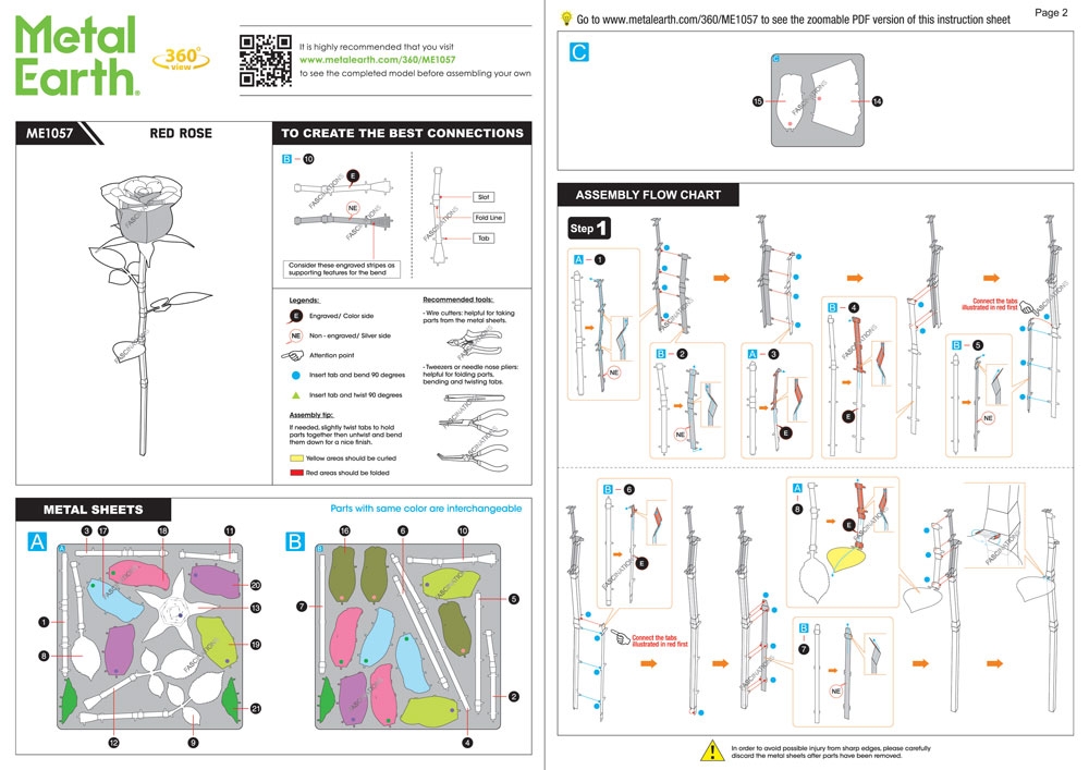 instruction sheet ME1057 - Red Rose